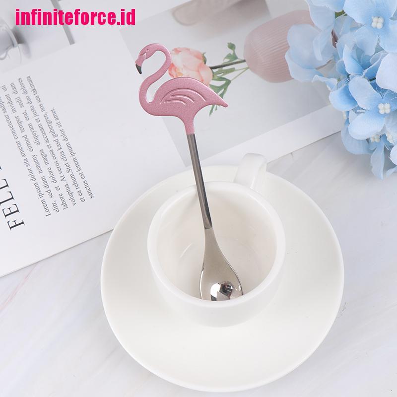 Sendok Dessert Es Krim Sup Desain Flamingo Gaya Elegan Untuk Peralatan Makan