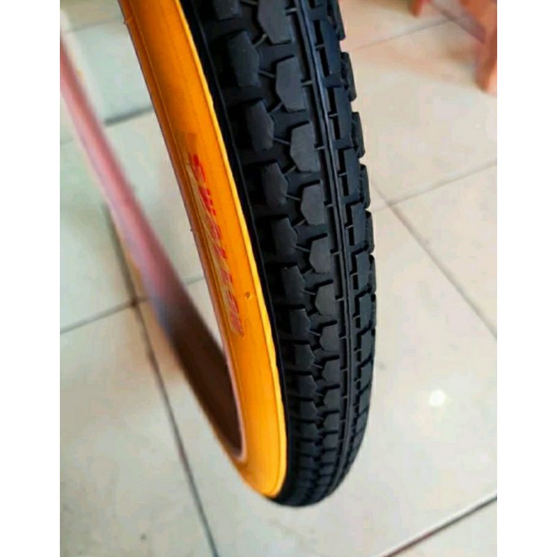 Ban luar sepeda 26 x 1.75 Hitam List kuning SWALLOW Original
