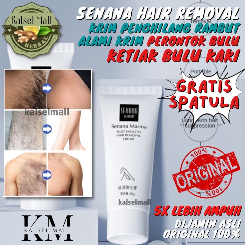 Cream Krim Penghilang Perontok Bulu Rambut Ketiak Kemaluan Kaki Tangan Miss V ORIGINAL 100% Senana Hair Removal Untuk Pria Wanita Asli Aman Tanpa Iritasi Whitening Cleaning Sugar Wax Waxing Kit OC9