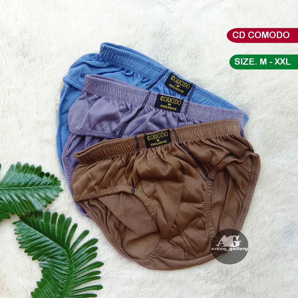 3pcs - Celana Dalam Pria COMODO / CD Pria Karet Kerut Berkwalitas