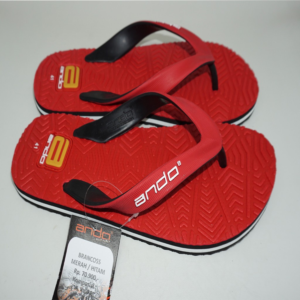 Sandal Jepit Pria Ando Brancoss Merah