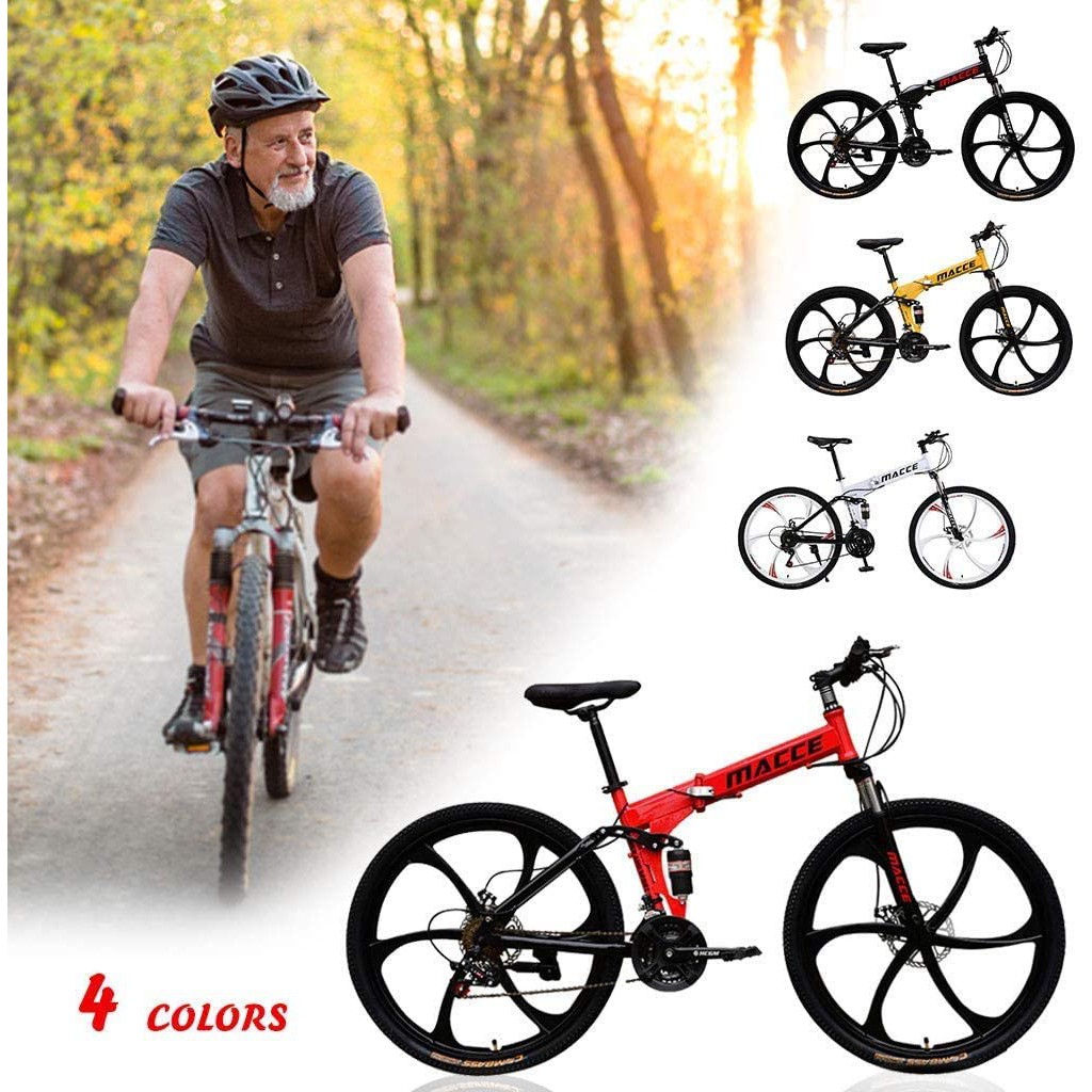 Sepeda Gunung Lipat Macce - 27 Speed 26 Inch Sepeda Gunung 6 Knife Velg