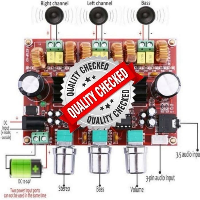 2.1 Class D Power Amplifier TPA3116 TPA3116D2 2 x 50W + 100W Subwoofer - Versi 1 - Super Terbaru