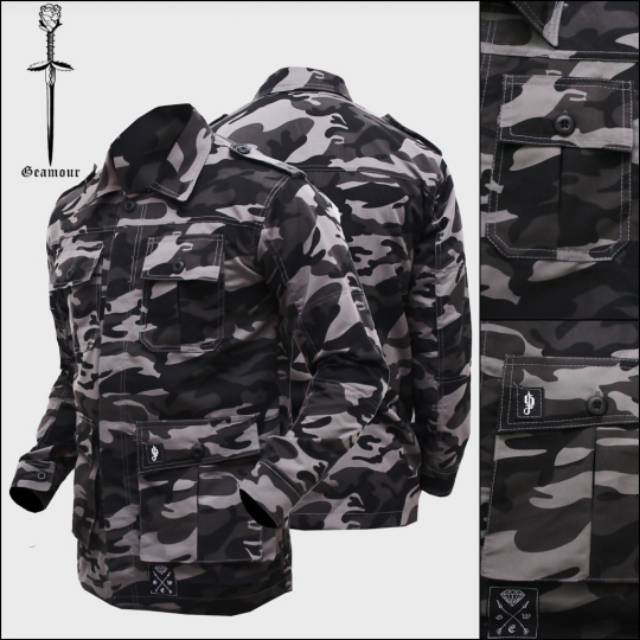 jaket army pria canvas