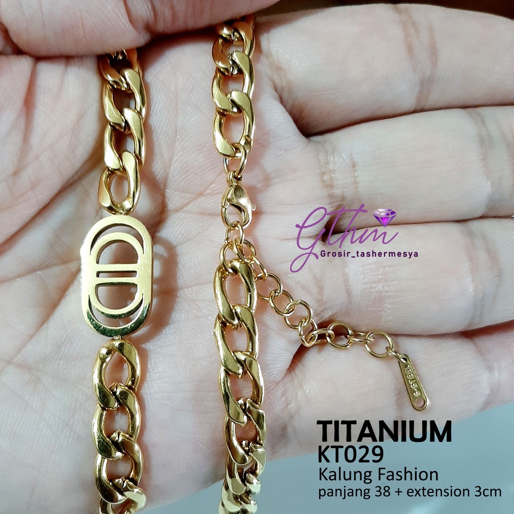 Kalung Titanium Branded DD Perhiasan Fashion Import Premium Anti karat Mewah Cocok untuk pesta jalan-jalan kondangan hadiah kado kt029 gthm