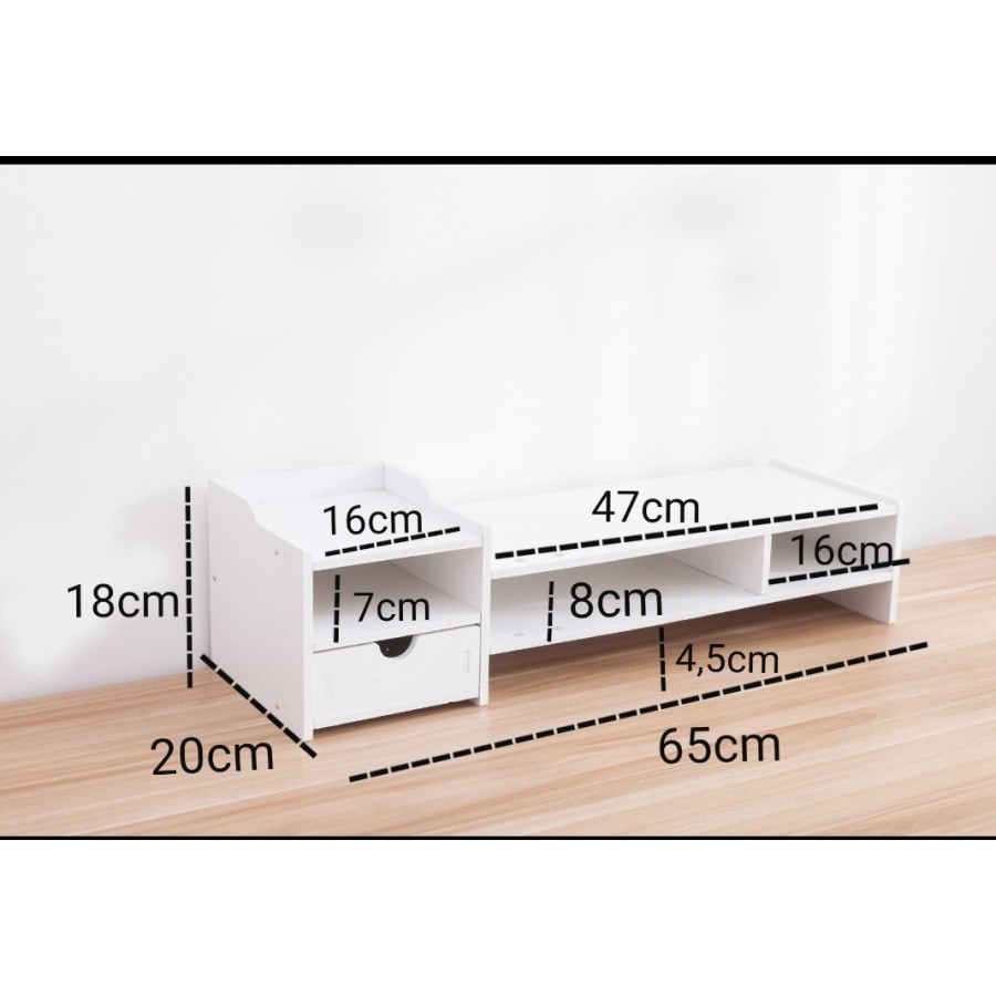 Queen_Fashions Rak Monitor Drawer Storage 1 Laci Penyimpanan 1090