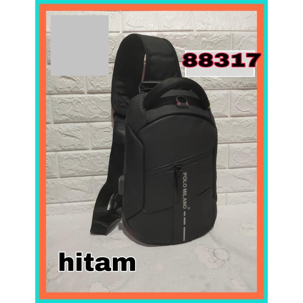 TAS SELEMPANG PRIA POLO MILANO 88317 SLINGBAG MULTIFUNGSI TAS SELEMPANG TRAVEL POUCH IMPORT MURAH