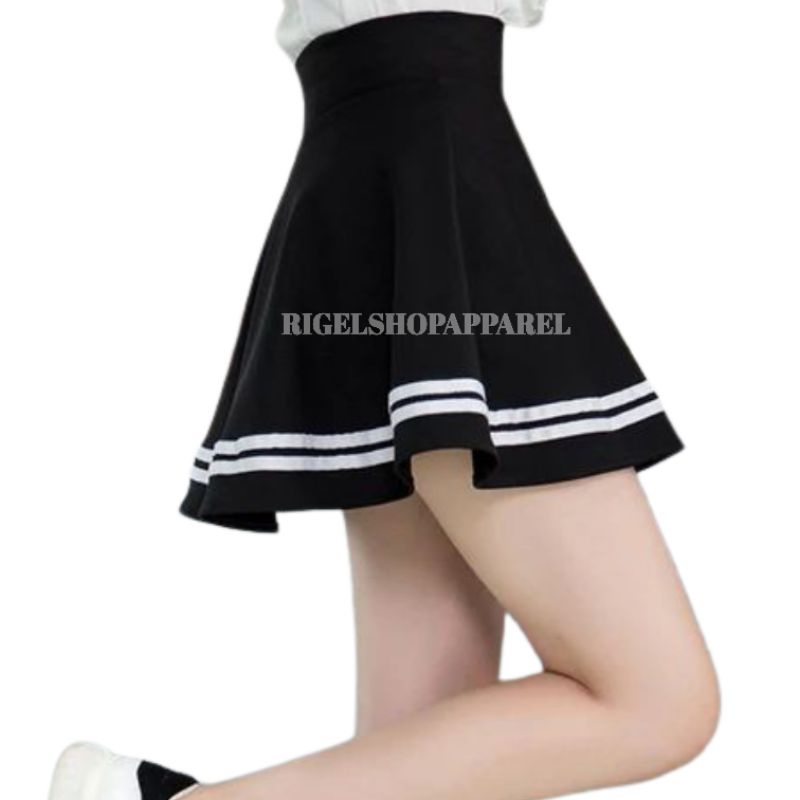 Rok Pendek Wanita List Putih Hitam Terbaru Rok Pendek Wanita rok pendekk wanita jumbo rok mini rok mini wanita rok olahraga rok zumba rok senam zumba rok wanita jumbo list rok korea rok korean style