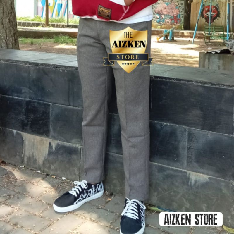 CELANA FORMAL PRIA SLIMFIT JUMBO ABU MUDA CELANA KERJA KANTOR BAHAN DASAR