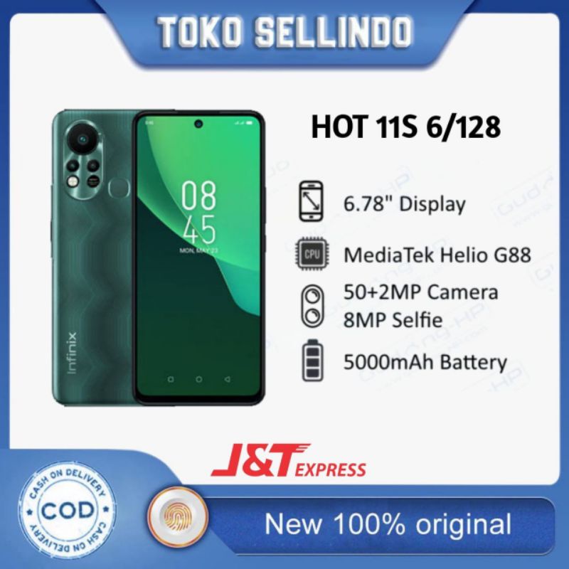 infinix Hot 11s 6/128 NFC Ram 6gb internal 128gb Garansi Resmi