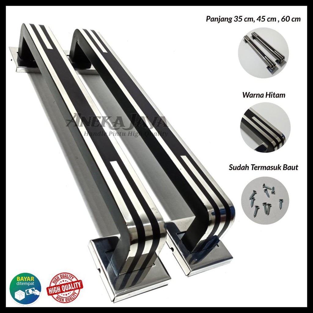 MURAH HANDLE PINTU RUMAH 35 CM 45 CM 60 CM / TARIKAN PINTU / GAGANG  PINTU RUMAH MINIMALIS HITAM