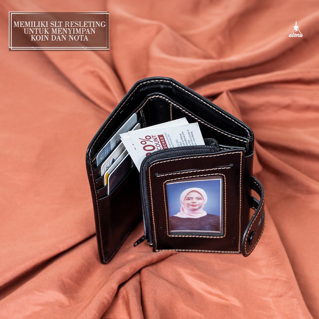 Dompet Kulit Wanita Lipat Wallet Kartu Kulit Sapi Asli Fashion Wanita Cewek Premium Original Branded