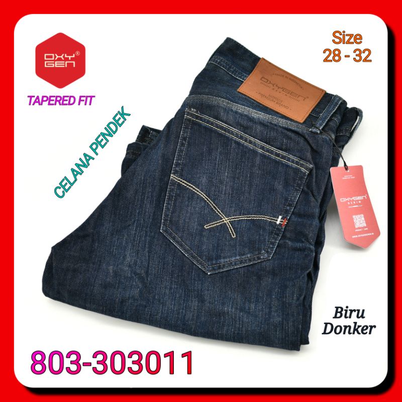 Celana Pendek Jeans Pria Oxygen 803-303011 Tapered Fit