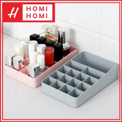 HomiHomi Tempat Penyimpanan Kosmetik Lipstik Plastik 15 Sekat - RKP009