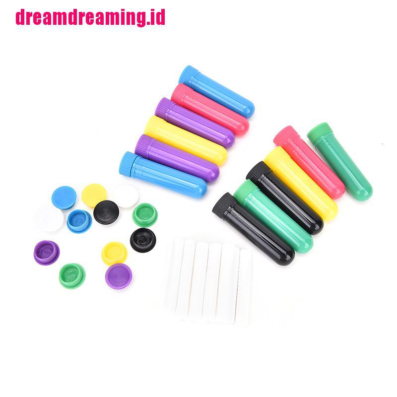 Dreamdreaming.id 12pcs / Set Tabung Inhaler Kosong + Stick Untuk Minyak Esensial / Aromaterapi