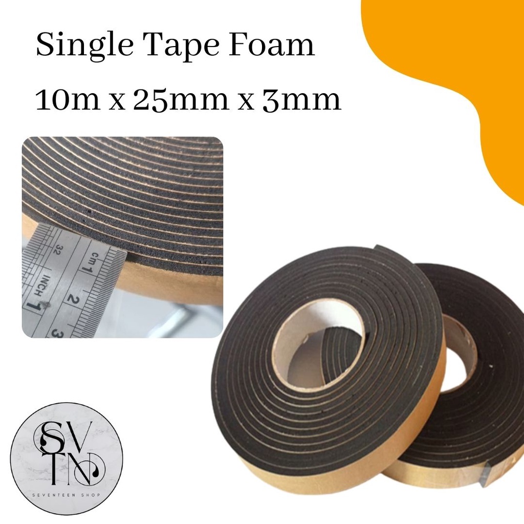 Single Tape Foam 10m x 25mm x 3mm