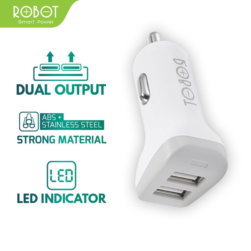 ROBOT Car Charger Dual Output RT-C06 - Garansi Resmi 1 Tahun