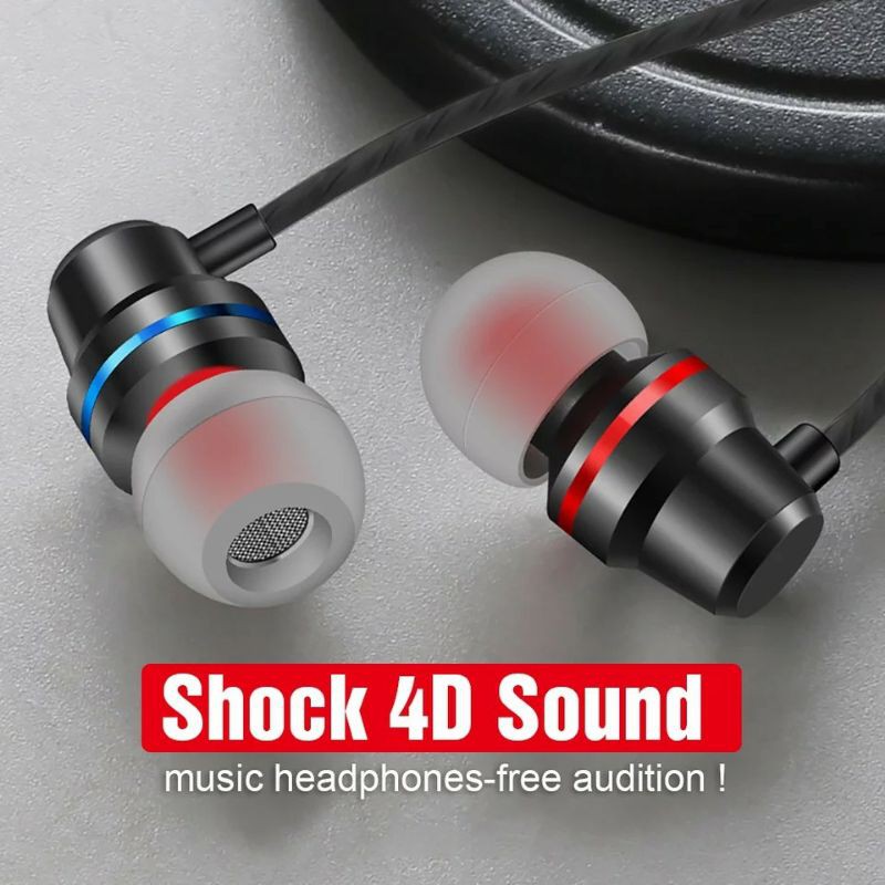 Headset Gaming Bass Sports Hifi Metal Rock 3.5mm Stereo Surround Earphone Gaming Bass Handsfree