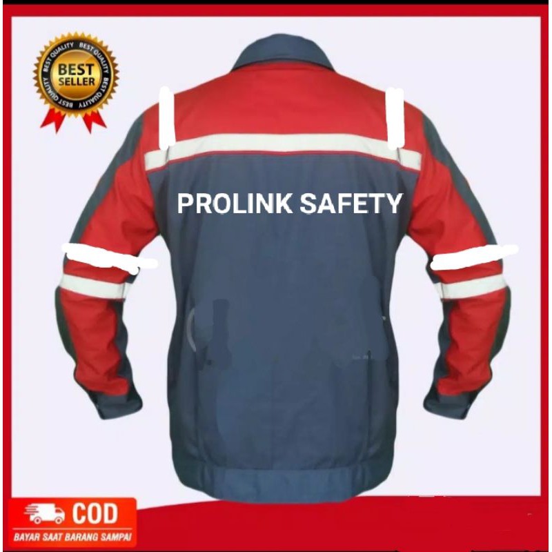 SERAGAM BAJU SAFETY RESLETING ABU MERAH SCOTLIGHT PUNDAK