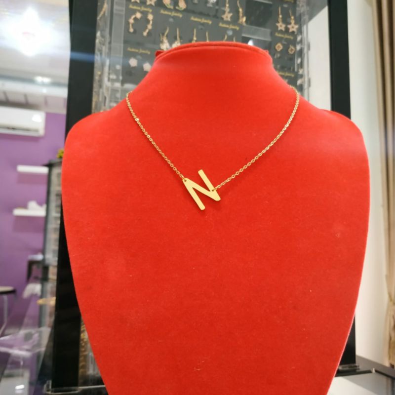kalung titanium Huruf N