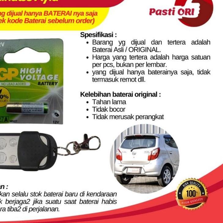 Pasti Promo Baterai Remote Mobil Daihatsu Ayla Original