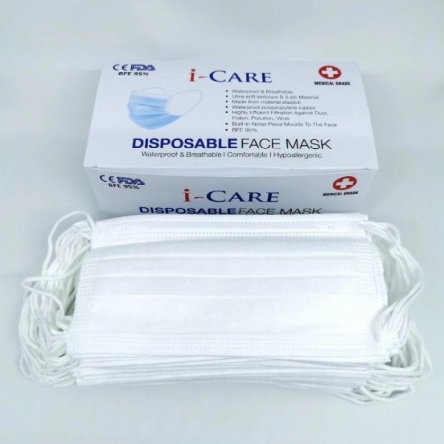 masker medis Icare 3 ply Putih