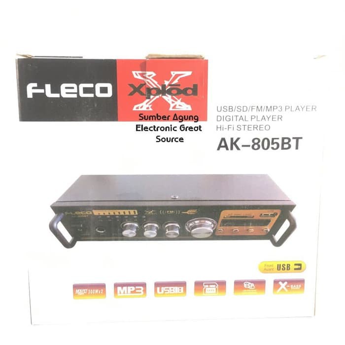 Ampli AK805BT Fleco Amplifier USB SD FM Bluetoth Hi Fi Stereo 300wx2