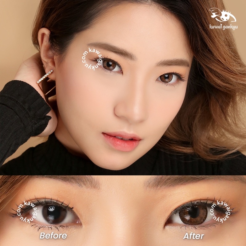 KawaiGankyu Softlens - Princess I-Pear Brown (1botol)