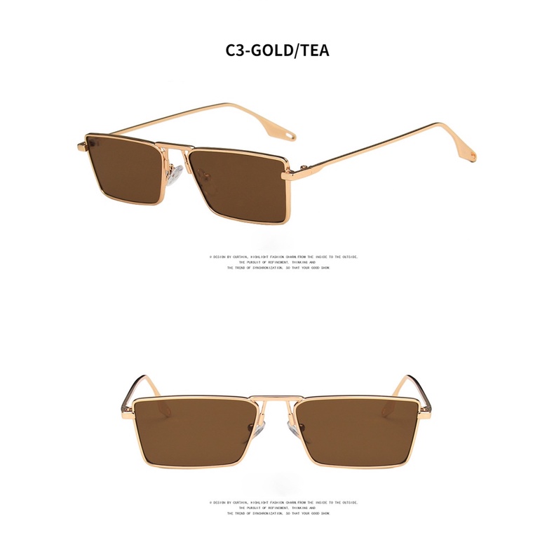 2021 Fashionable retro metal small frame square men and women trend Korean sunglasses