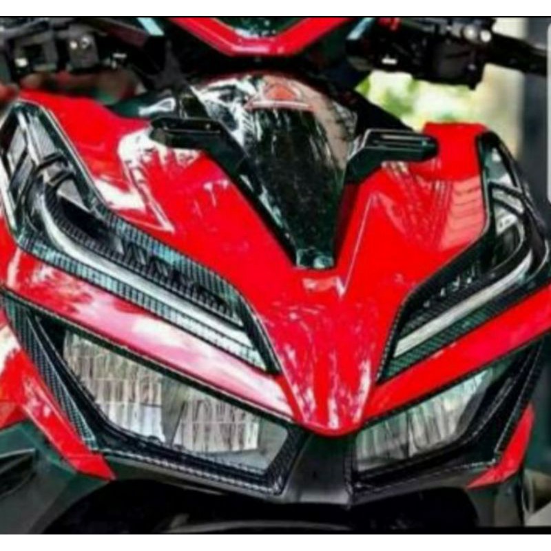 Cover lis Garnish Lampu Depan Vario 150 125 New 2018 Carbon