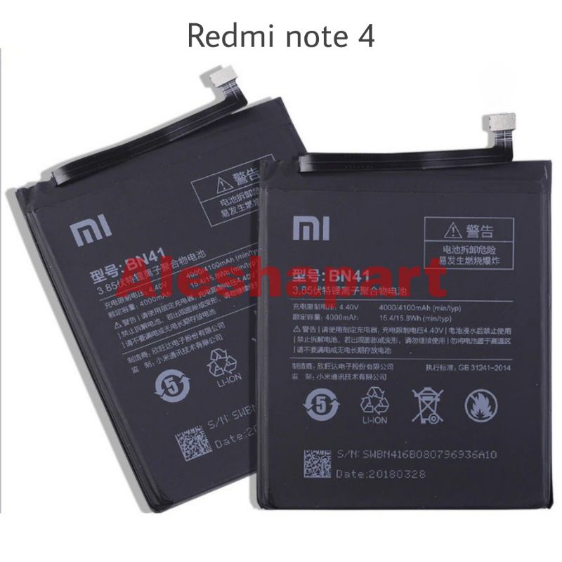 Baterai/Battery XIAOMI REDMI NOTE 4/BN41