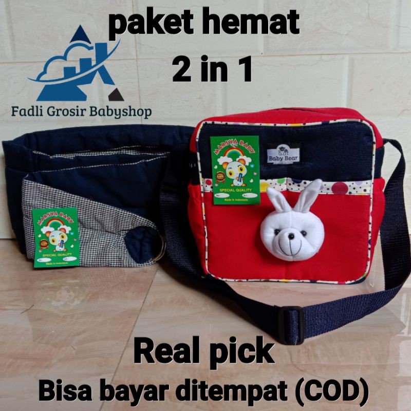 Tas Bayi Dan Gendongan Bayi Samping Polos (2 in 1) Terbaru