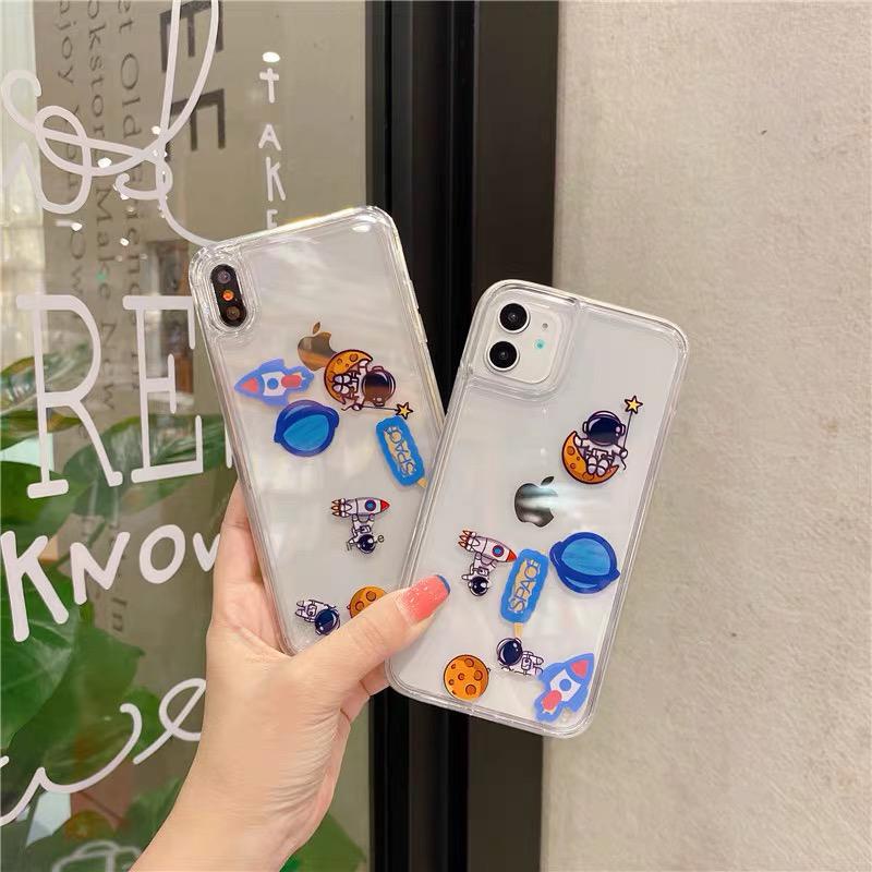 Astronot planet Casing Air water Iphone 6 6s 7 8 SE 6+ 6s+ 7+ 8+ X Xs Xr Max 11 12 13 Pro Mini FH04