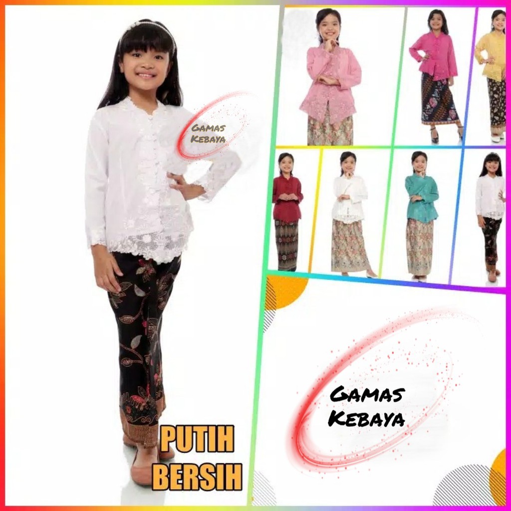 KEBAYA ANAK MODERN/KEBAYA ENCIM ANAK 6-12 TAHUN / KEBAYA PAUD TK SD/KEBAYA ANAK/KEBAYA SEKOLAH