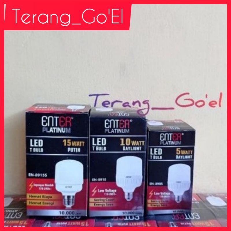 LAMPU LED T BULB MERK ENTER/LAMPU LED KAPSUL  MURAH ENTER