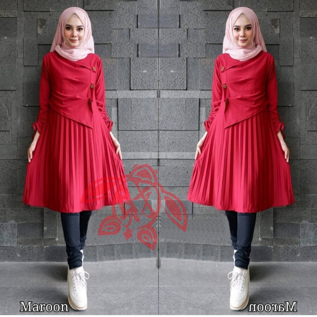 TUNIK HEVI PLISKET 4 WARNA