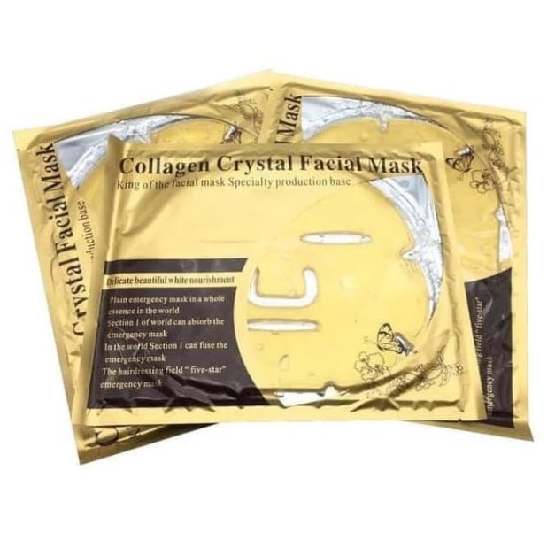 3 Pcs Collagen Crystal Facial Mask / Masker Wajah Collagen Topeng Emas Masker Mata Panda / Masker Wajah Organik Glowing dan Pemutih / Masker Muka Topeng Collagen Gold Facial Sheet Mask Pria Wanita – Skincare Terbaik Anti Komedo Anti Jerawat