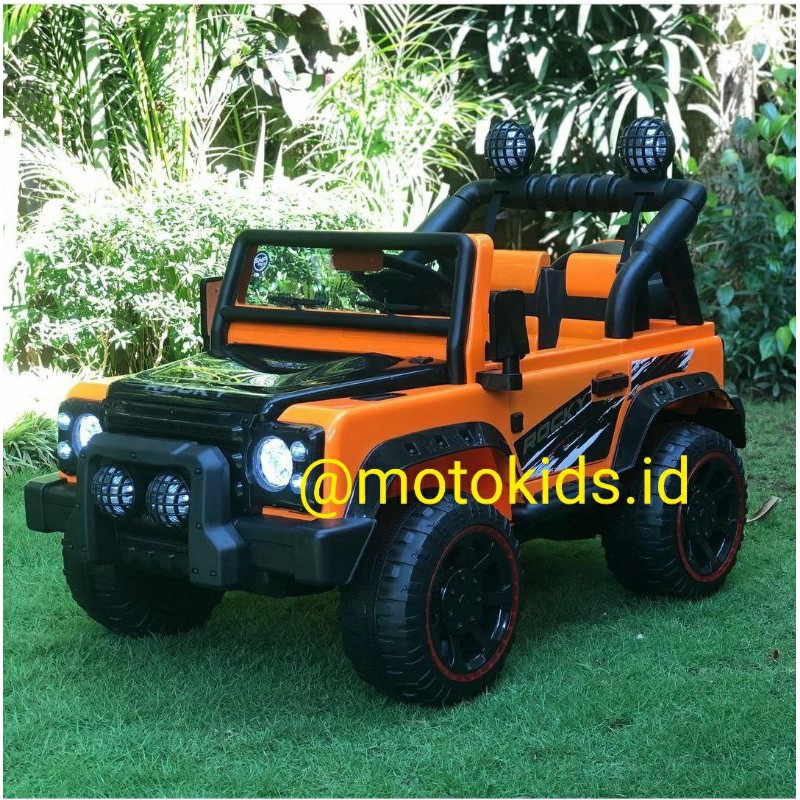 MAINAN MOBIL AKI ANAK JEEP ROCKY BAN KARET 4WD MOTOKIDS VOLTA 5008 MAINAN ANAK MOBILAN AKI ELECTRIC 