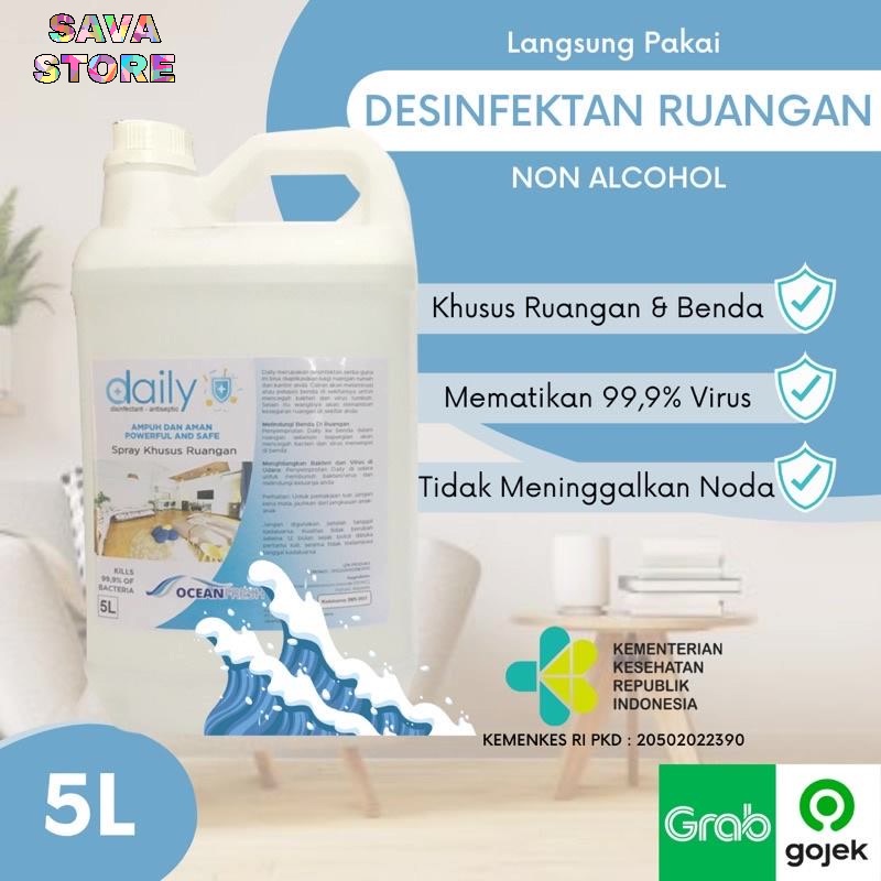 DAILY DESINFEKTAN ANTISEPTIC SPRAY 5 LITER KHUSUS UNTUK RUANGAN (GOJEK &amp; GRAB)