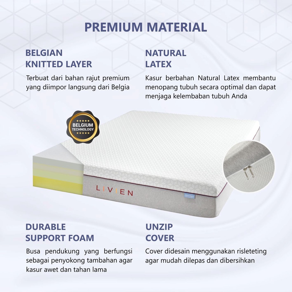 Kasur Busa Latex, Matras Busa Latex, Livien Sleep Premium Mattress 160x200