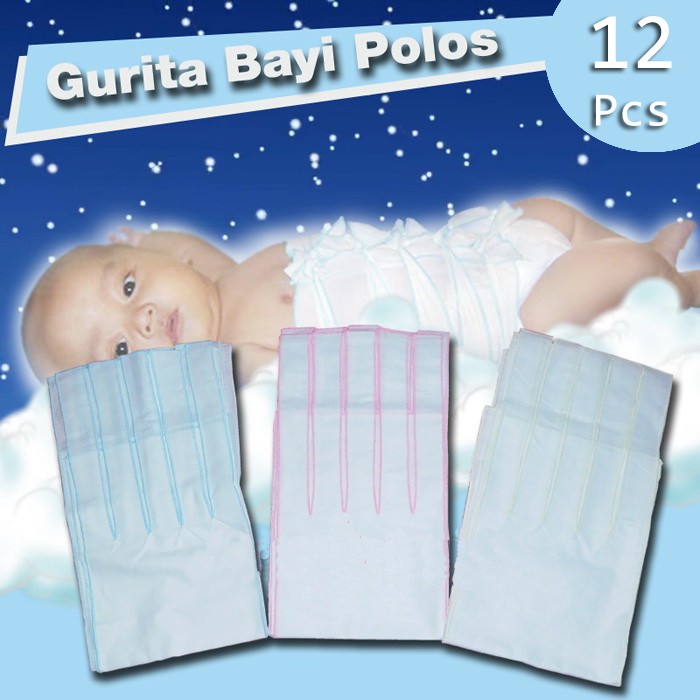 Gurita Bayi Putih Polos Pilihan 6Pcs Atau 12Pcs- Gurita Ikat Tali Bayi 1 lusin-Vegasus Store(COD)