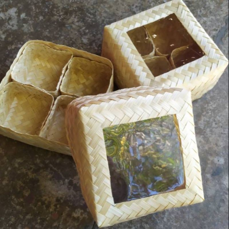 BESEK MIKA SEKAT NATURAL / besek murah / besek bambu / besek sekat / pipiti / besek makan