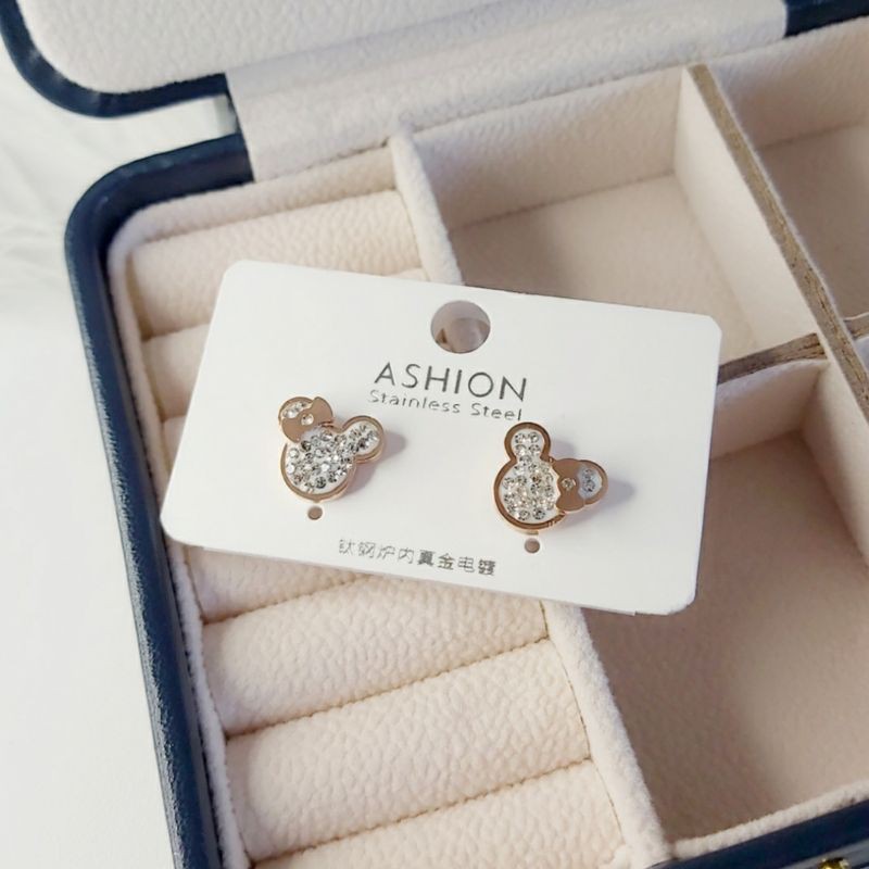 set kalung dan anting titaniun mickey dancing diamond