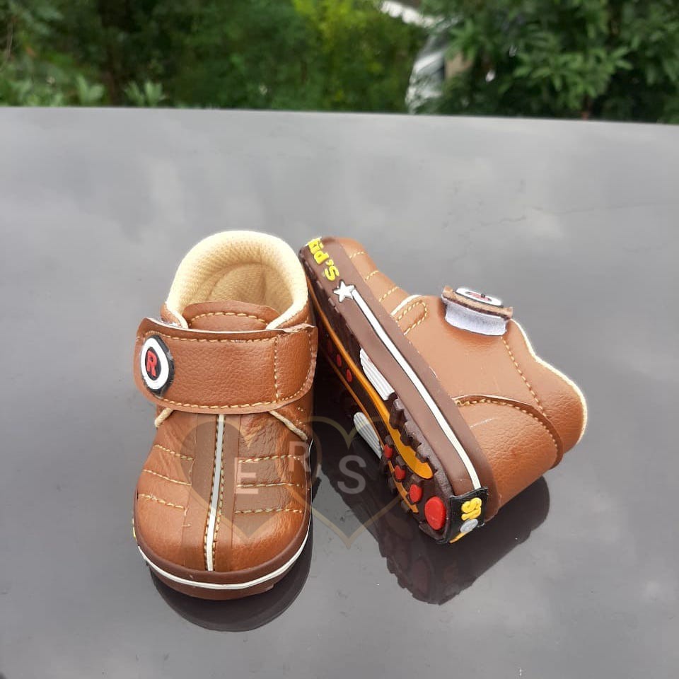 TOKOERS SNL07 Sepatu Sneaker Anak Laki laki Kulit Imitasi Sol Karet Umur 1 2 3 tahun