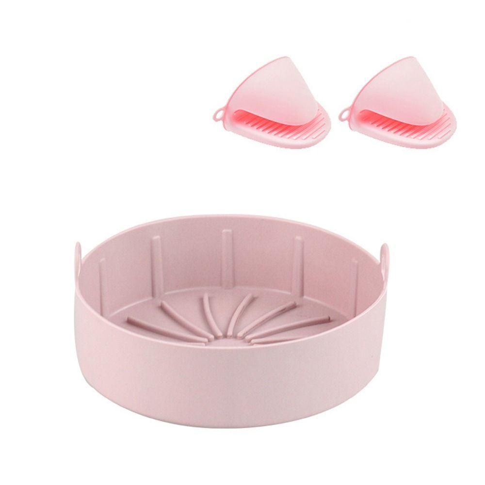 Top Round Silicone Pot Pizza Plate Grill Pot Tray Masak Reusable Pengganti Liners Dengan Klip Tangan