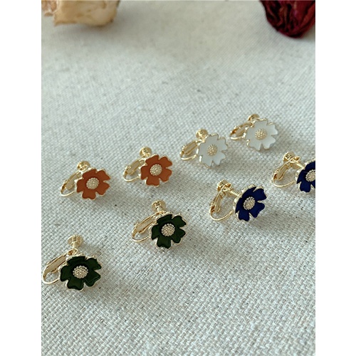 LRC Anting Jepit Fashion Blue (ear Clip) Drop Oil Spray Paint Winding Flower Ear Bone Clip K64951