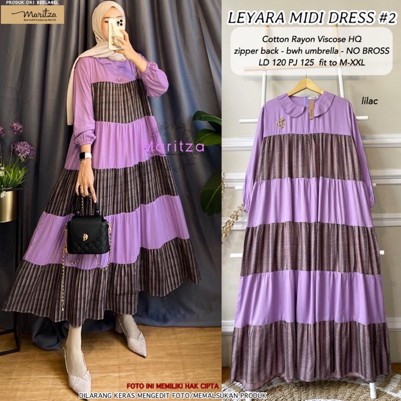GYOSA LEYARA SEIKA SOOVI OSAKA BRENA MAUREN MIDI DRESS KOREAN STYLE LD 110 LENGAN BALON BY MARITZA