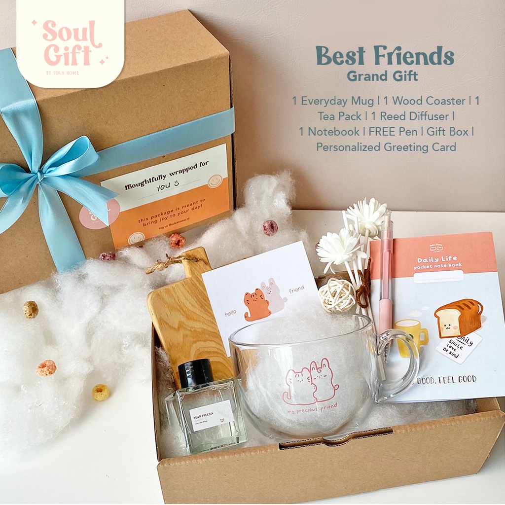 Best Friends Gift Set Birthday Package | Hampers Kado Untuk Sahabat Bestie | Paket Hadiah Untuk Teman | Hampers Scented Candle | Reed Diffuser Premium | NEW Gift Package - Soul Gift by Suka Home |