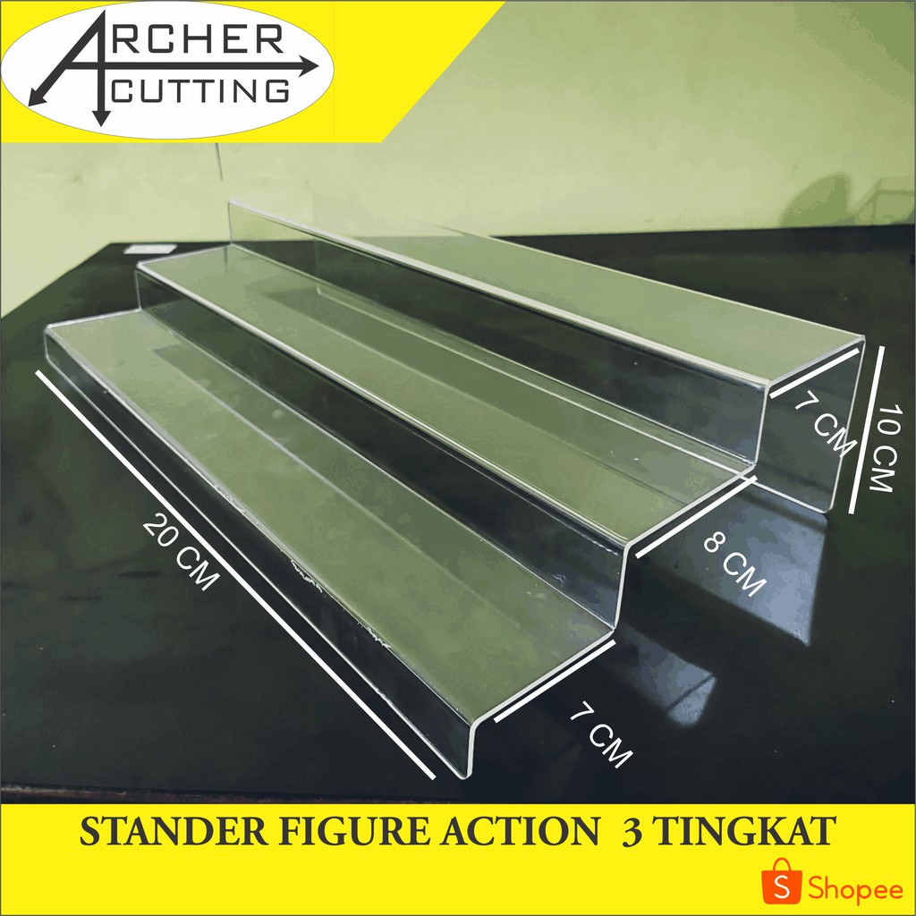 STANDER / DUDUKAN FIGURE ACTION 3 TINGKAT AKRILIK TANGGA AKRILIK