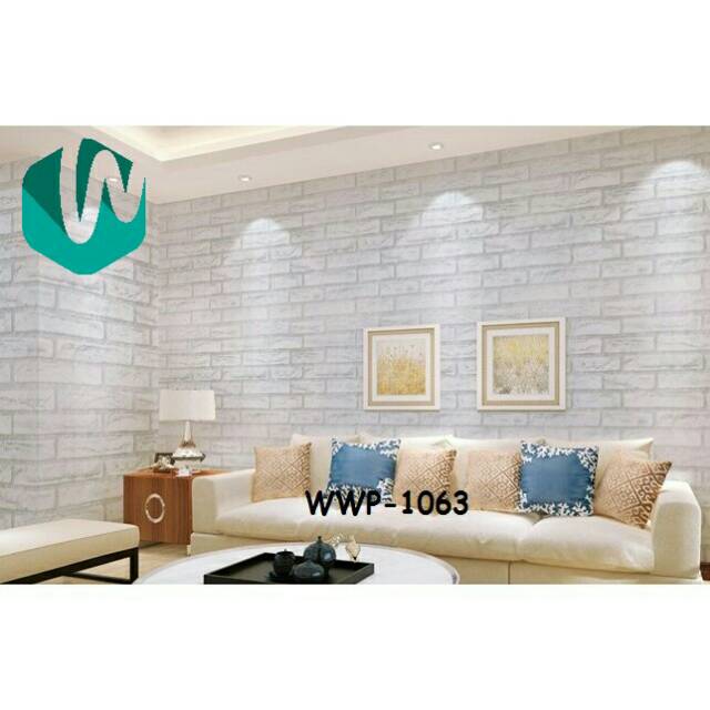 WALLPAPER STICKER | MOTIF BATA PUTIH 1063 | Uk. 45cm x 9m